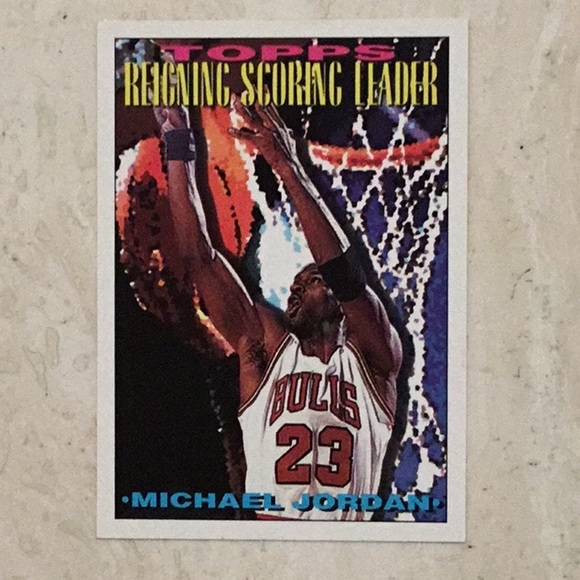 Michael Jordan 1994 Topps 384 Reigning Scoring Leader Basketball Card NBA #384 - Picture 9 of 10